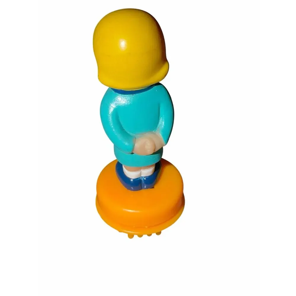Vintage Battat Bristle Block Blonde Girl Figure Blue Dress Replacement Toy‎